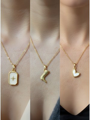 NKT Collection Üçlü Kombin Altın Kaplama Sembol Kolye Seti