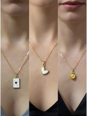 NKT Collection Üçlü Kombin Altın Kaplama Sembol Kolye Seti