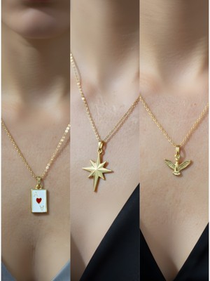 NKT Collection Üçlü Kombin Altın Kaplama Sembol Kolye Seti