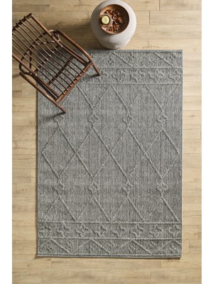 Iskandinav Tasarım Salon Oturma Odası Yolluk Teras Balkon Gri Halı