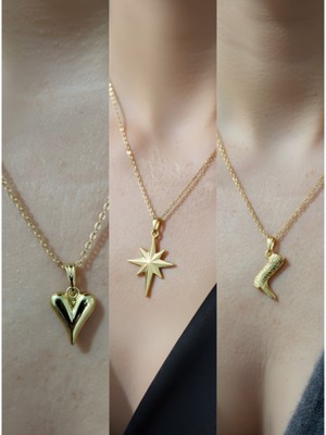 NKT Collection Üçlü Kombin Altın Kaplama Sembol Kolye Seti