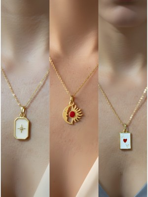 NKT Collection Üçlü Kombin Altın Kaplama Sembol Kolye Seti