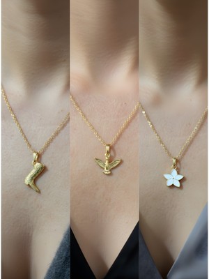 NKT Collection Üçlü Kombin Altın Kaplama Sembol Kolye Seti