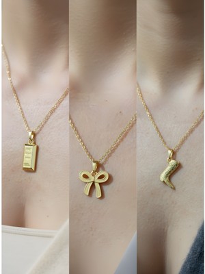 NKT Collection Üçlü Kombin Altın Kaplama Sembol Kolye Seti