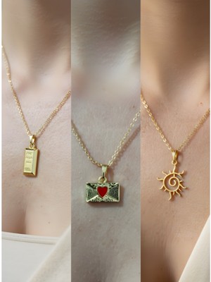 NKT Collection Üçlü Kombin Altın Kaplama Sembol Kolye Seti