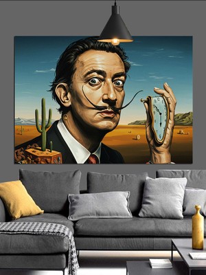 Tablo Mega Salvador Dalí'nin Eriyen Saati Dekoratif Kanvas - Mdf Ahşap Tablo