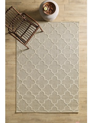 Iskandinav Tasarım Salon Oturma Odası Yolluk Teras Balkon Bej Halı