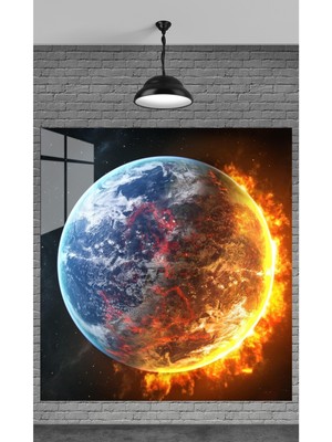 Marsilyan Ateşli Dünya Serisi 2 Temperli Cam Üzerine Sevgilinize Yılbaşı Hediye