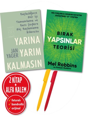 Nepal Kitap Alfa Kalem+ Jan Yager + Mel Robbins 2 Kitap (Yarına Yarım Kalmasın + Bırak Yapsınlar Teorisi) Yeni