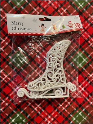 Yılbaşı Temalı Renkli Buz Pateni Ayakkabısı Dekor Süsü, 15 cm