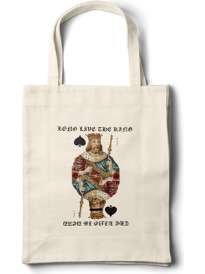 INKD Sanatsal Bez Çanta – Art Nouveau Grimaud Maça Papazı Tasarım - 35X40