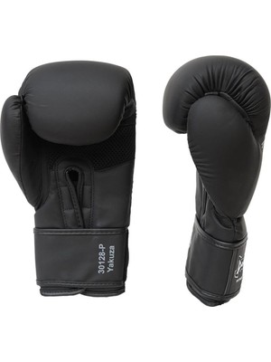 DragonDo Siyah 30128-P Yakuza Kick Boks Eldiveni, Muay Thai Boxing Gloves Suni Deri