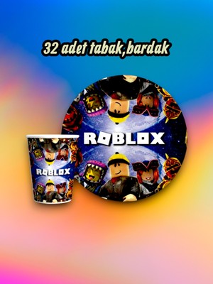 32 Kişilik Roblox Temalı Parti Seti - Doğum Günü ve Özel Kutlamalar Için
