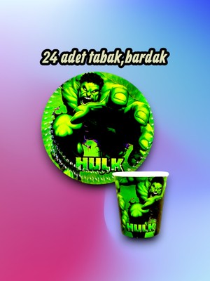 24 Kişilik Hulk Temalı Parti Seti - Doğum Günü ve Özel Kutlamalar Için