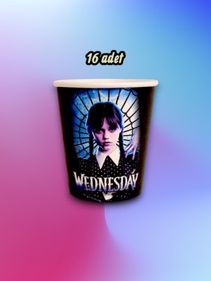 16 Adet Wednesday Temalı Bardak - Doğum Günü Parti ve Eğlenceli Etkinlikler Için