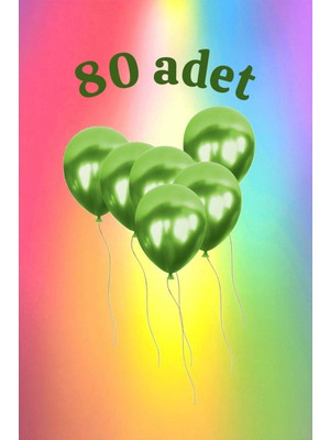 80 Adet Yeşil Renk Balon Seti - Doğum Günü Parti ve Eğlenceli Etkinlikler Için