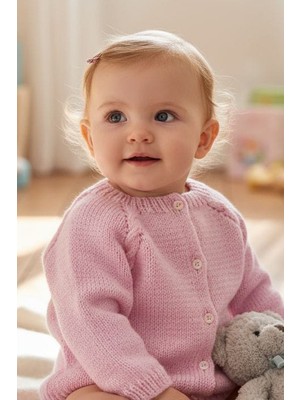 Tokuşka 1-2 Yaş Örgü Kız Bebek Hırkası