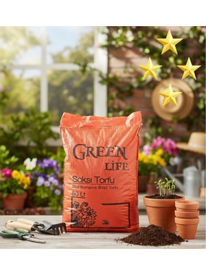 Green Life Perlit Katkılı Harika Bitki Toprağı, Fideleme, Çicek Toprağı, Htm Torf Humus Katkılı 50 L