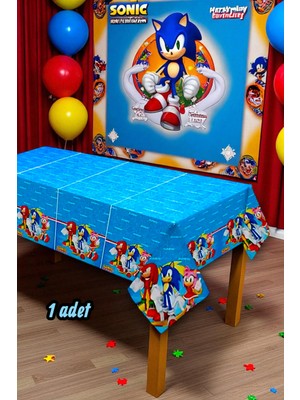 1 Adet Sonic Temalı Masa Örtüsü - Parti ve Kutlamalar Için Masa Örtüsü