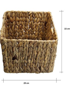 Panalı Naturel Kare Sepet M Boy PNL-22100M