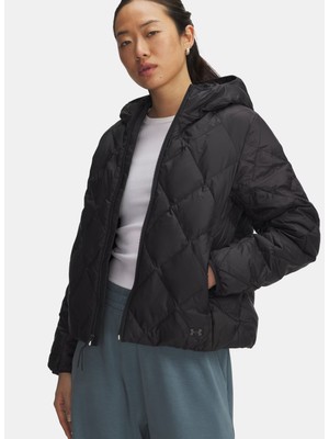 Under Armour 6008818-001-LEGEND Down Jacket Siyah Düz Kadın Mont