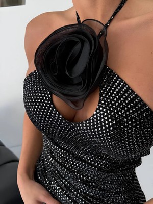 Havens Inessa Gül Aksesuarlı Elbise