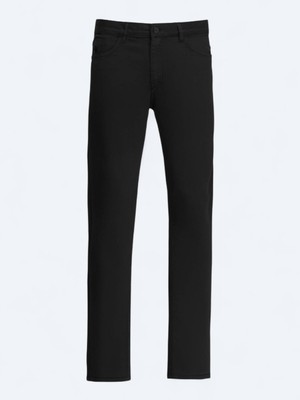 Kip Siyah Düz Dokuma Slim Fit Casual Pamuk Karışımlı Pantolon