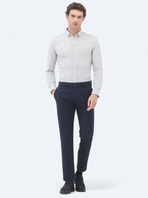 Kip Lacivert Düz Dokuma Regular Fit Casual Pamuk Karışımlı Pantolon