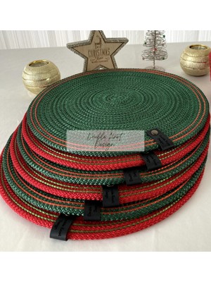 Double Knot Design 4 Adet  Amerikan Servis Supla Tress Jüt Hediyelik Sunum Davet Masa Düzeni