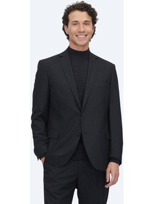 Kip Siyah Mikro Regular Fit Takım Elbise