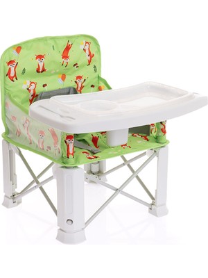 Baby Plus Picnic Yükselticili Mama Sandalyesi, 3 Noktalı Emniyet Kemerli, Kaymaz Ayaklı, 15 kg Kapasiteli, Tilki Desenli