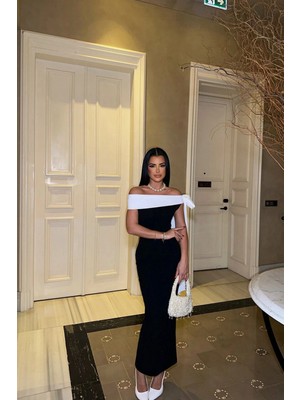 Eyyo Brıanna Çift Renk Midi Elbise ATE-0774