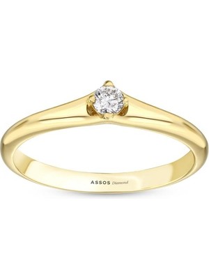 Assos Pırlanta 0.13 Karat Pırlanta Tektaş Yüzük