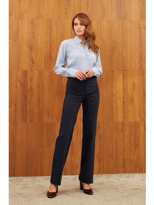 Stella Pulvis Lacivert Yüksel Bel Straight Fit Pantolon