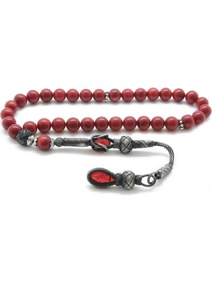 Tesbihane 1000 Ayar Kazaz Püsküllü Akik Taşlı Tesbih