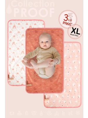 Hamur Baby Proof 3'lü Alt Açma Değiştirme Örtüsü Sıvı Geçirmez Koruyucu Alez Yıkanabilir Bebek Bakım Pedi