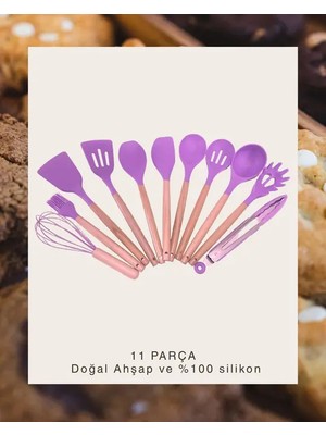 Harım Bambu Saplı Silikon 11 Parça Mutfak Seti