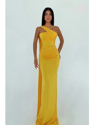 Eyyo Sarı Coraline Çok Çeşit Bağlamalı Elbise ATE-3174