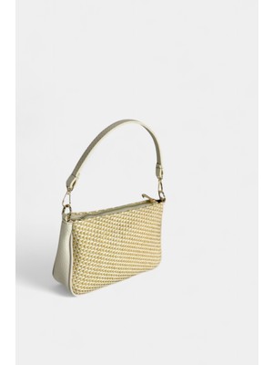 %100 Hasır Uzun Askı Detaylı Kadın El ve Omuz Çantası