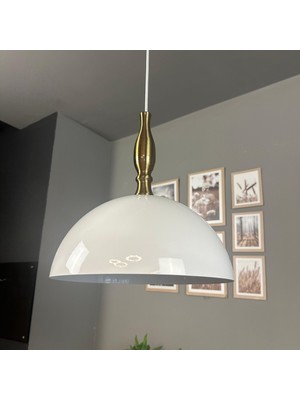 Bamyum Yimpi Beyaz Avize Tekli Sarkıt Eskitme Simya Başlık Salon Mutfak Kuaför Dekoratif Aydınlatma