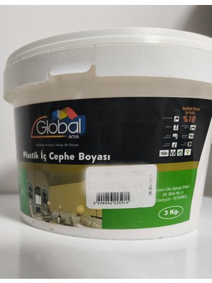Soyfidan Global Plastik Iç Cephe Boyası 3kg-Fıstık Yeşili