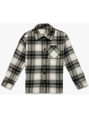 Koton Düğmeli Uzun Kollu Cep Detaylı Ekose Oduncu Gömleği