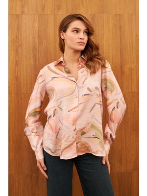 Stella Pulvis Pudra Desenli Parlak Gömlek