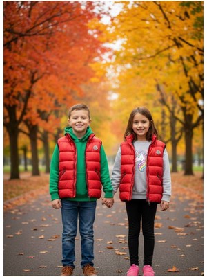 Yusgos Unisex Kız/Erkek Bebek Çocuk Su Geçirmez Fermuarlı Cepli Şişme Do