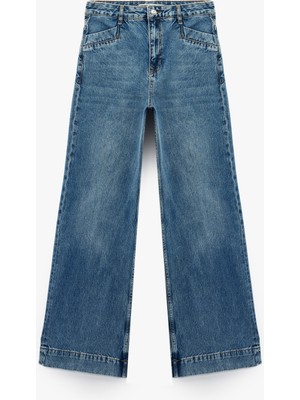 Koton Regular Fit Pamuklu Geniş Paça Jean Pantolon -  Wide Leg Jeans