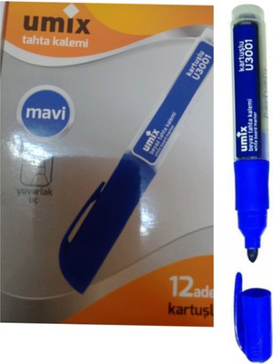 Umix Kartuşlu Beyaz Tahta Kalemi U3001 - Mavi  12LI Kutu