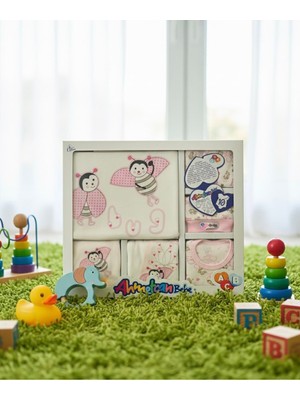 Yusgos Organik 10 Parça Uğur Böceği Nakışlı Yenidoğan Hastane Çıkışı Set