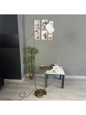 Bamyum Wingmn Eskitme Gövde Beyaz Cam Lambader U Tepsili Makas Gövde Metal Oturma Odası Zemin Lambası