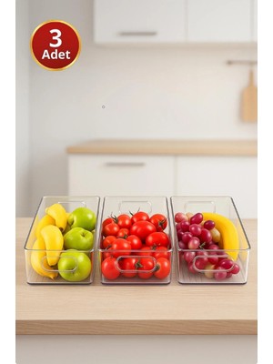 Blackstar Dolap Içi, Buzdolabı Düzenleyici, Banyo ve Mutfak Organizer – Şeffaf (3 Adet)