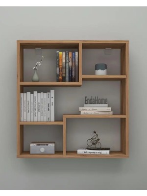 Reyo Enda Home MYRA09 5 Bölmeli Modern Duvar Rafı, Mutfak Rafı Atlantik Çam